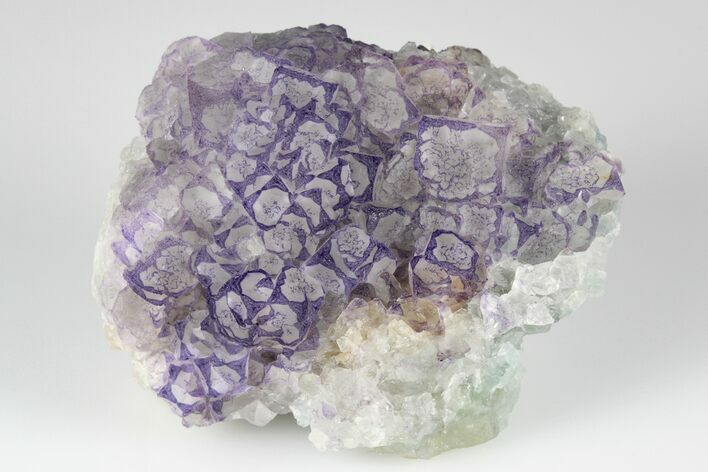 Purple Edge Fluorite Crystal Cluster - China #182806